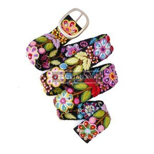 Wayta embroidered belt Black